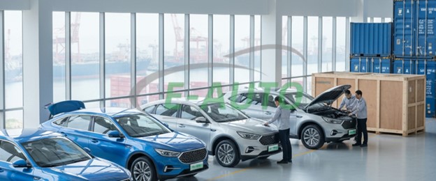 Eauto Export staff assisting clients and managing Chinese electric car exports
