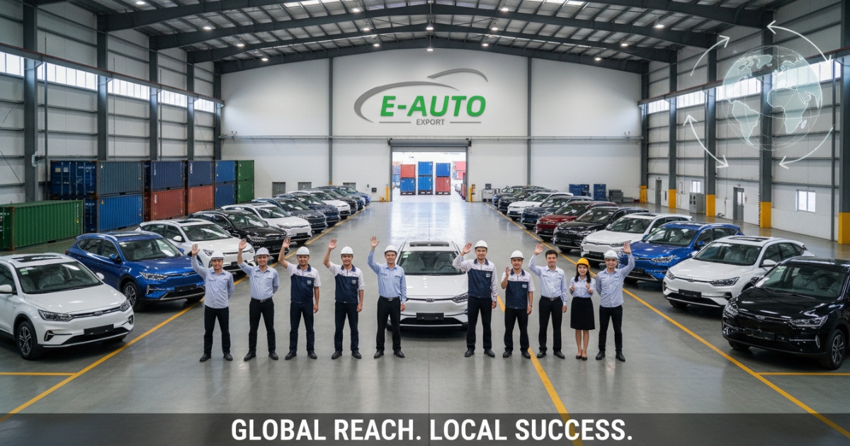Conclusion & next steps for importing Chinese electric cars – EAuto Export warehouse, team, and global shipping